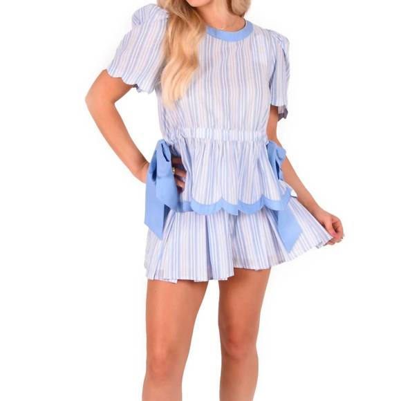 NEW EMILY MCCARTHY sophie scallop top in santorini stripe - Picture 1 of 3